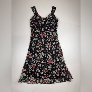 Y2k Midi Dress Sz 12 Babydoll Whimsigoth Dark Romantic Fairy Grunge Sheer